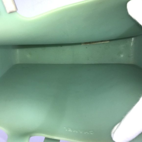 Chanel Bag Handbag Rubber Chanel Logo Clear Green Authentic - Picture 9 of 12